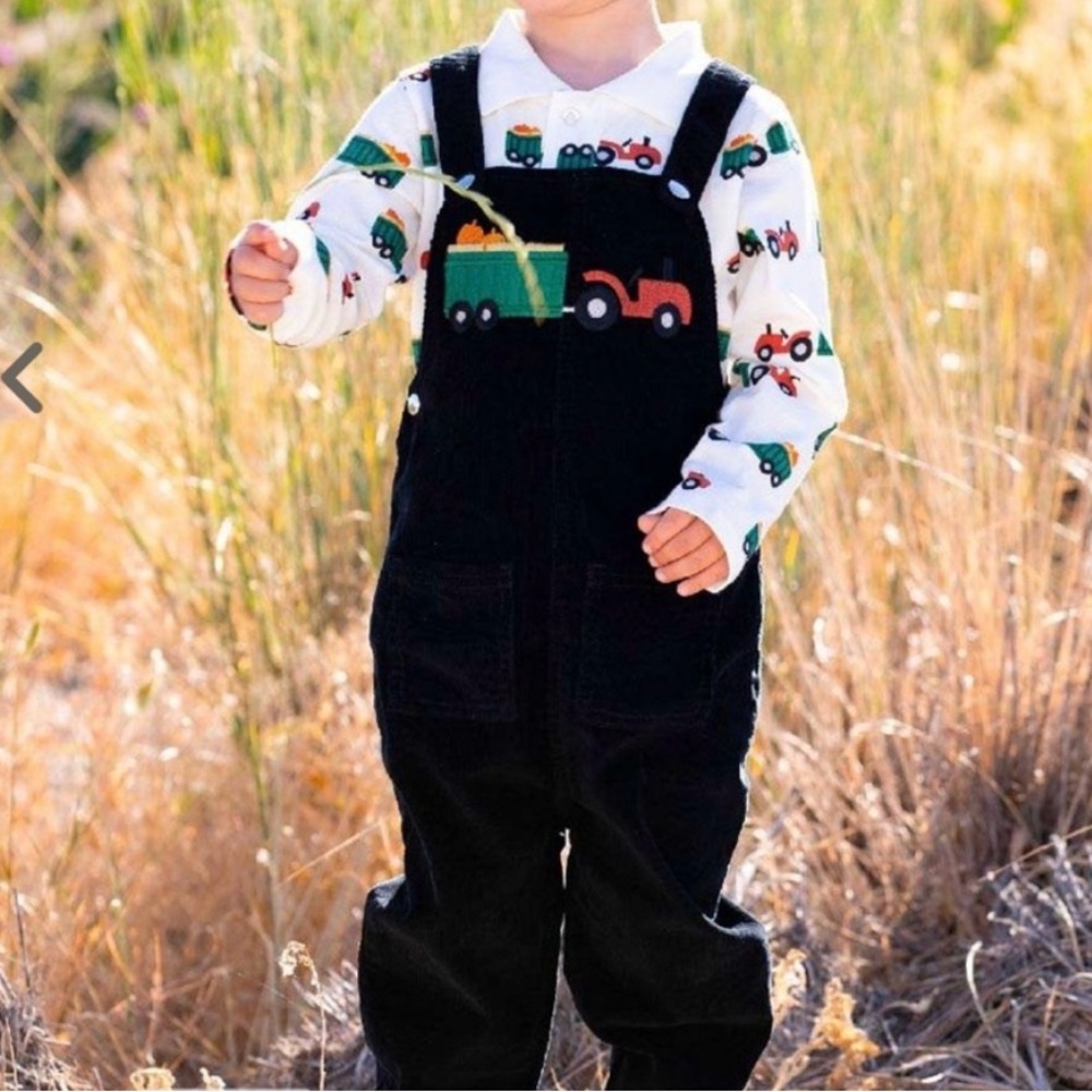 Monica & Andy Black Corduroy Harvest Hayride Overalls